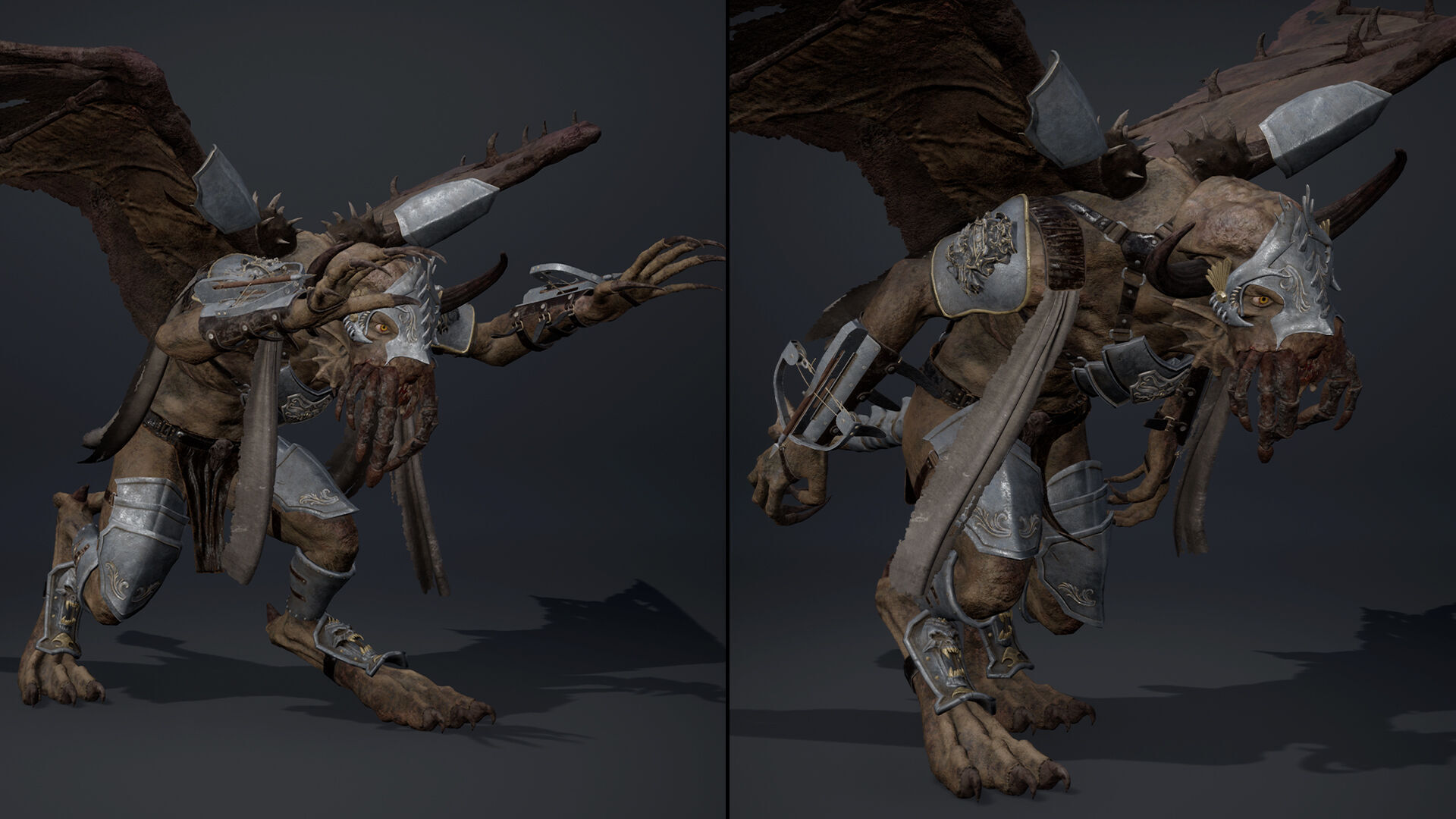 Obsidian Spearman ArmWing Low-poly 3D model_20