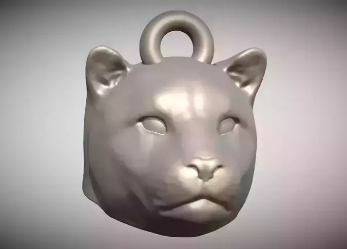 Jaguar head key ring for 3D printing