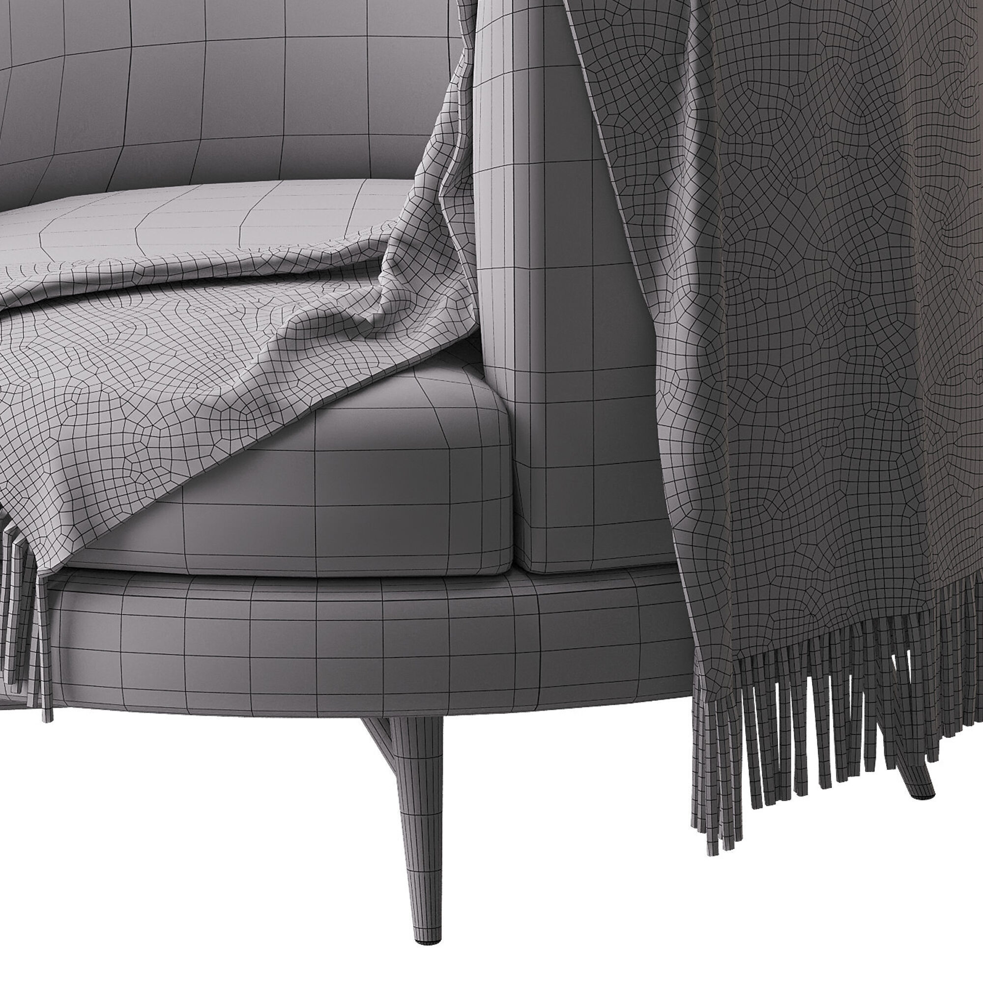 Four Hands Carmela Swivel Chair 3D model_14