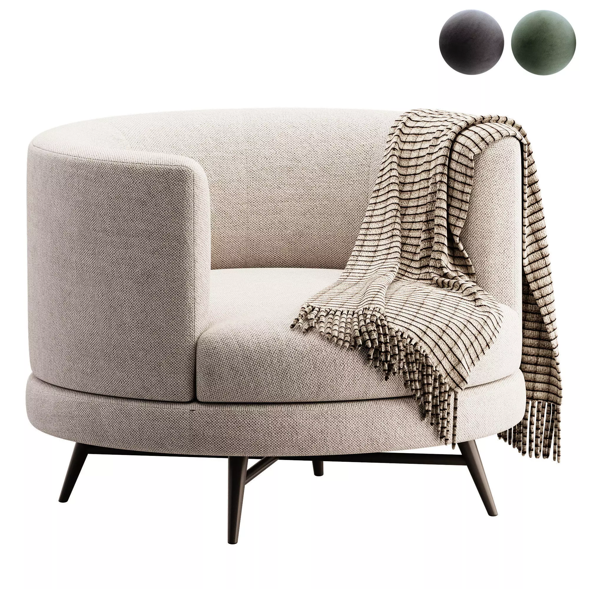 Four Hands Carmela Swivel Chair 3D model_0