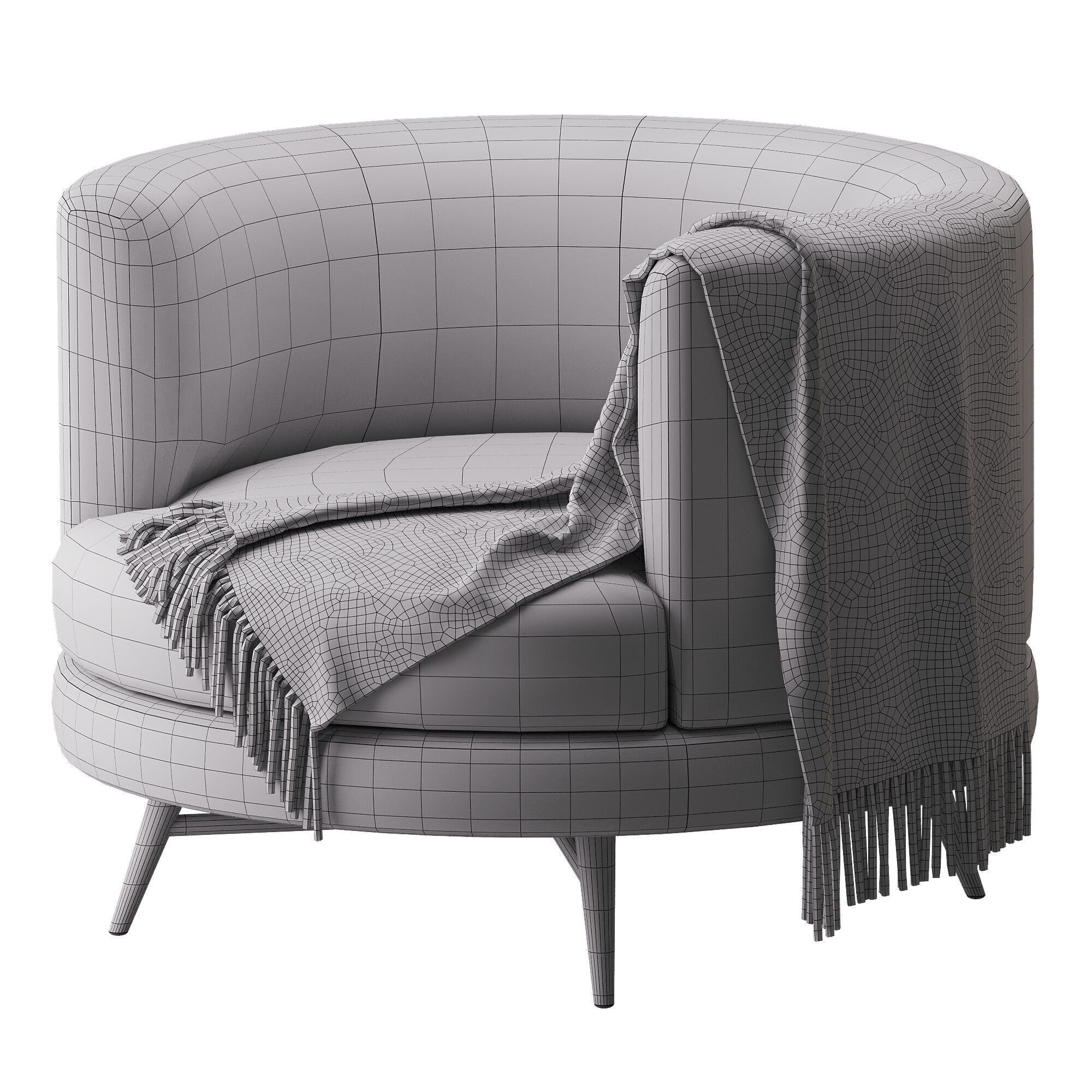 Four Hands Carmela Swivel Chair 3D model_13