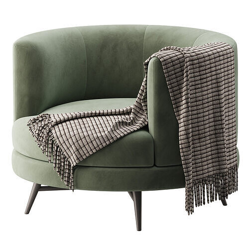 Four Hands Carmela Swivel Chair 3D model 2