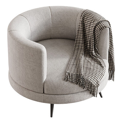Four Hands Carmela Swivel Chair 3D model 6
