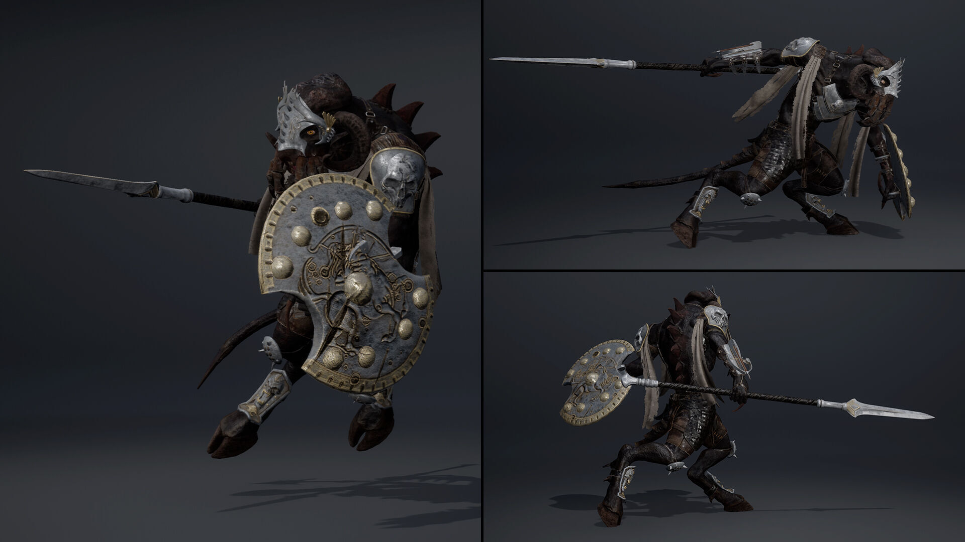 Obsidian Spearman Arm2 Low-poly 3D model_9