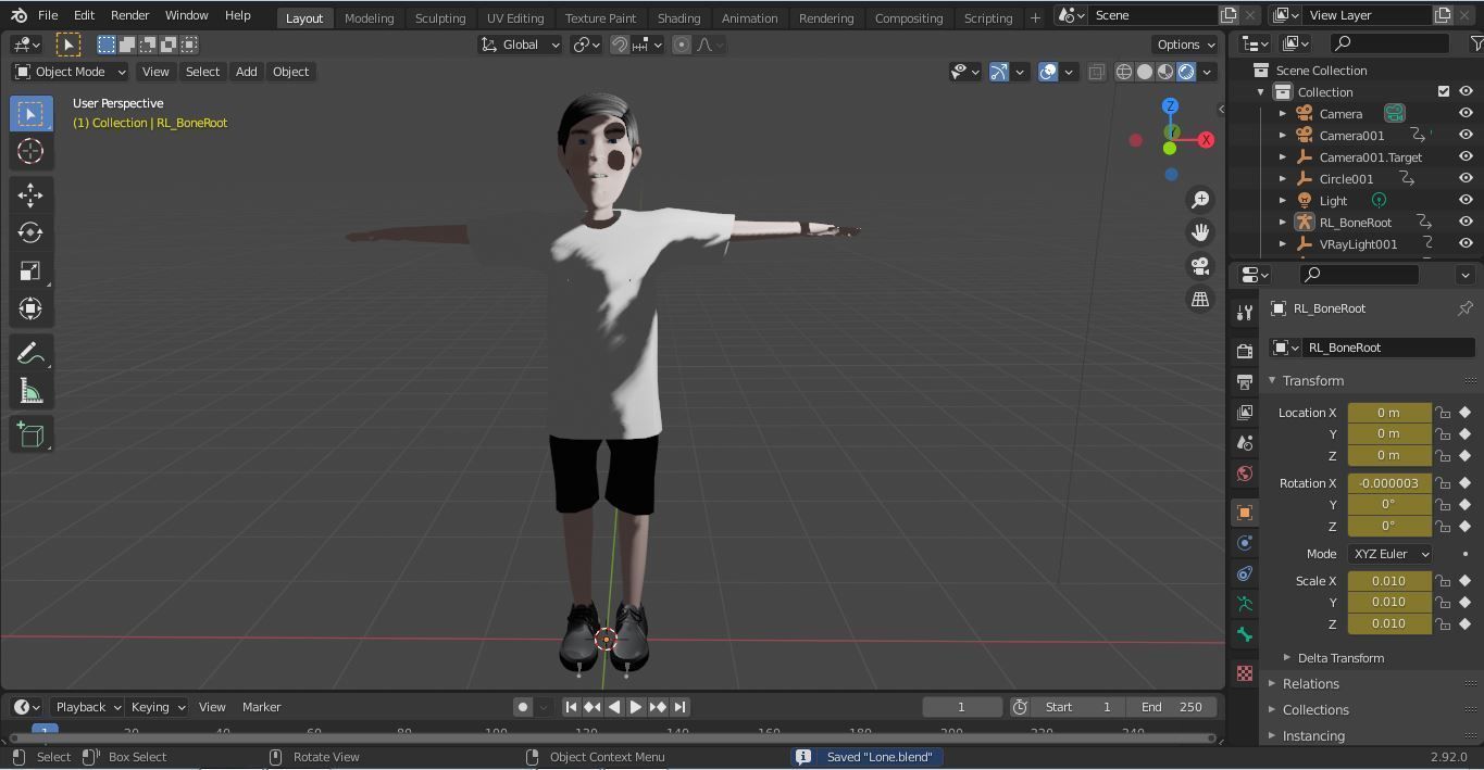 Character Lone Rigged  Low-poly 3D model_15