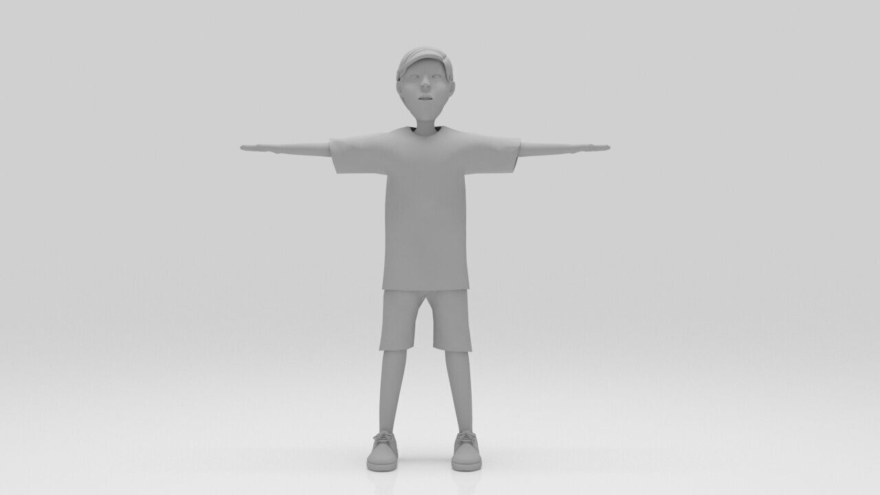 Character Lone Rigged  Low-poly 3D model_6