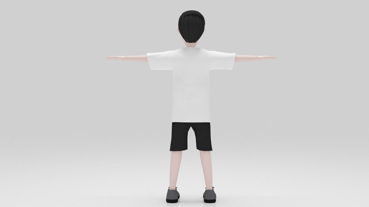 Character Lone Rigged  Low-poly 3D model_4