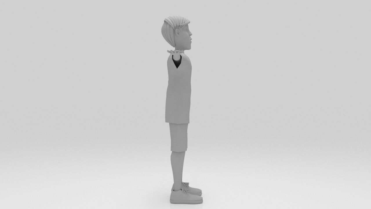 Character Lone Rigged  Low-poly 3D model_9