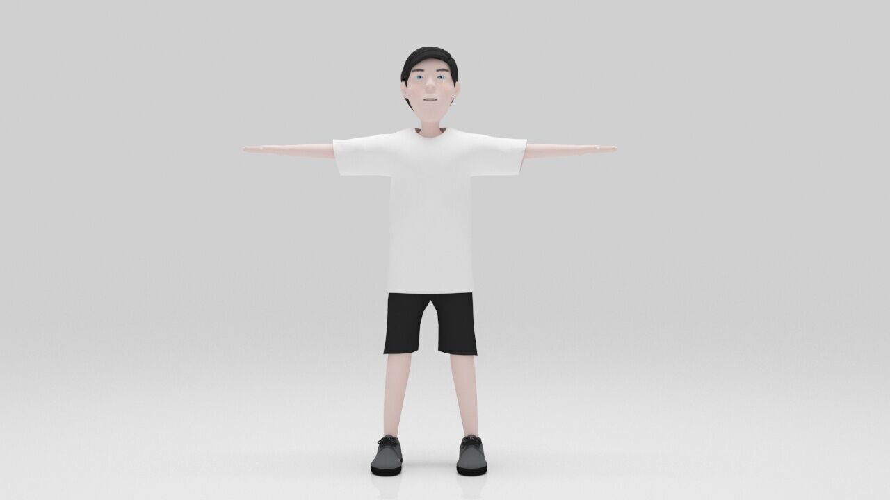 Character Lone Rigged  Low-poly 3D model_2