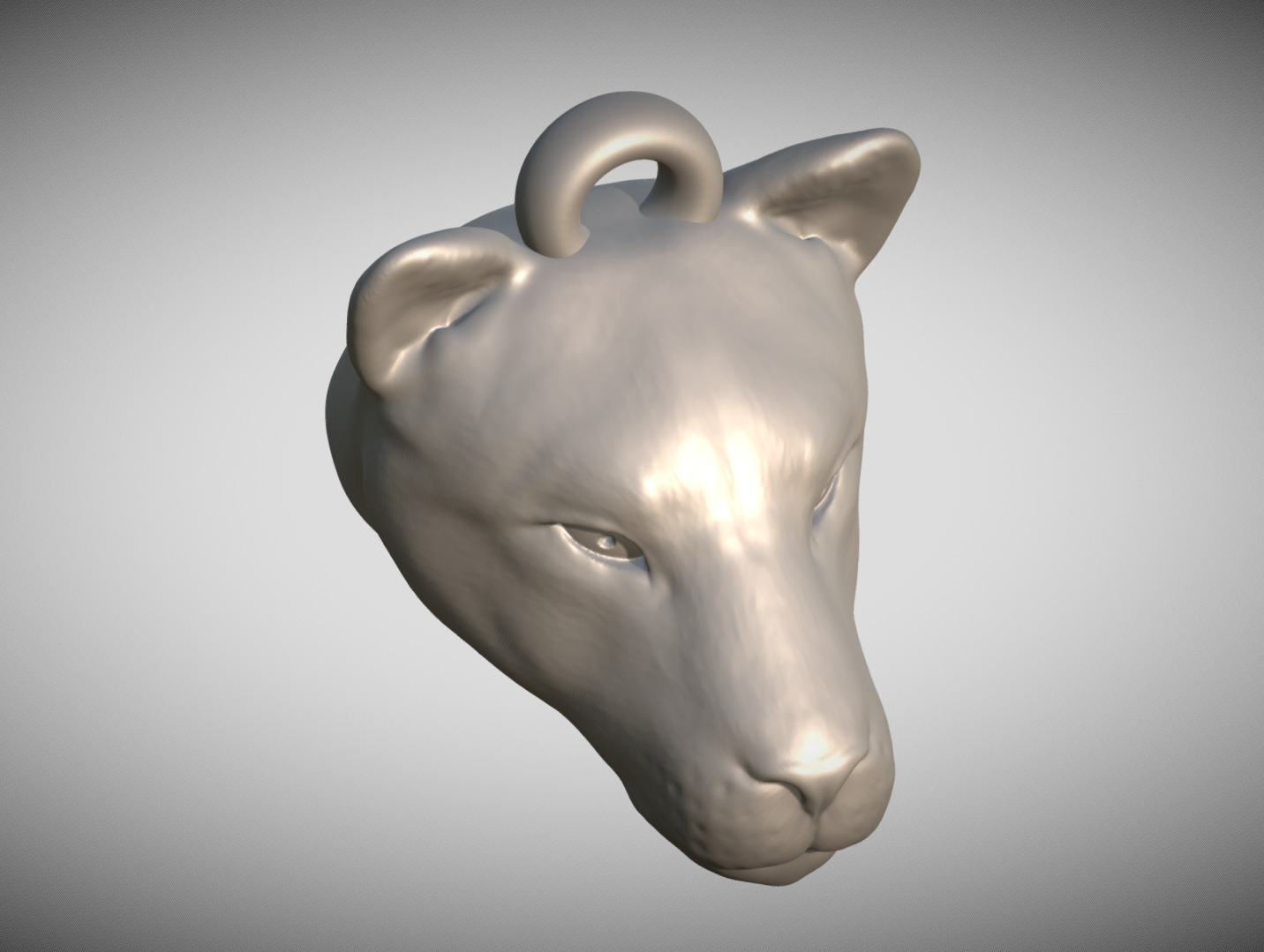Lioness head key ring for 3D printing 3D print model_9