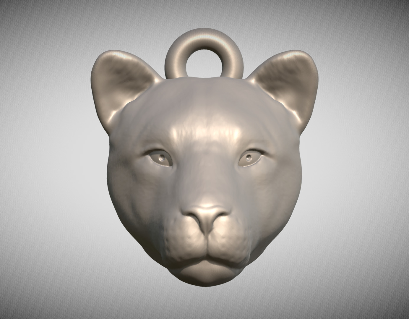 Lioness head key ring for 3D printing 3D print model_1
