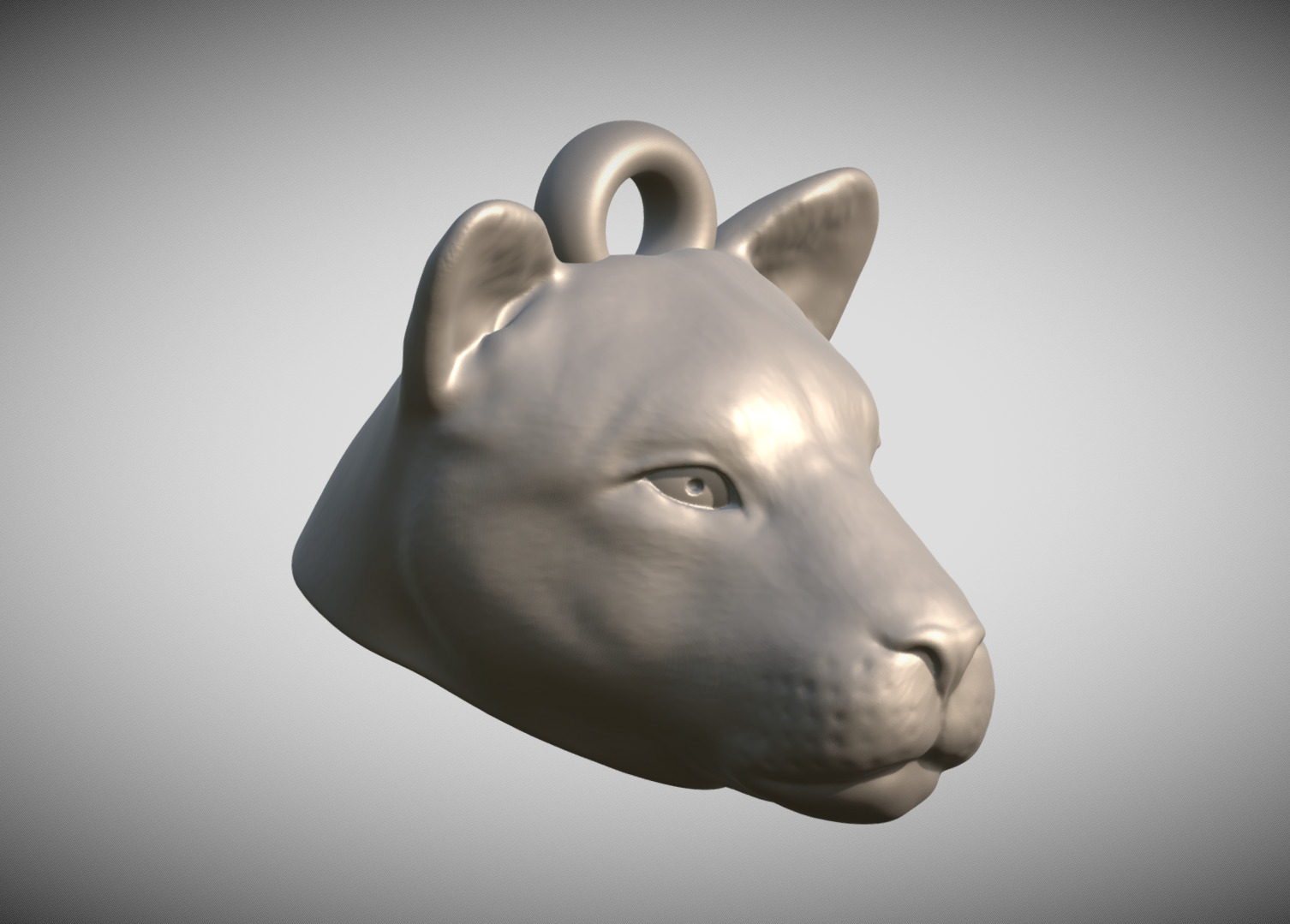 Lioness head key ring for 3D printing 3D print model_7