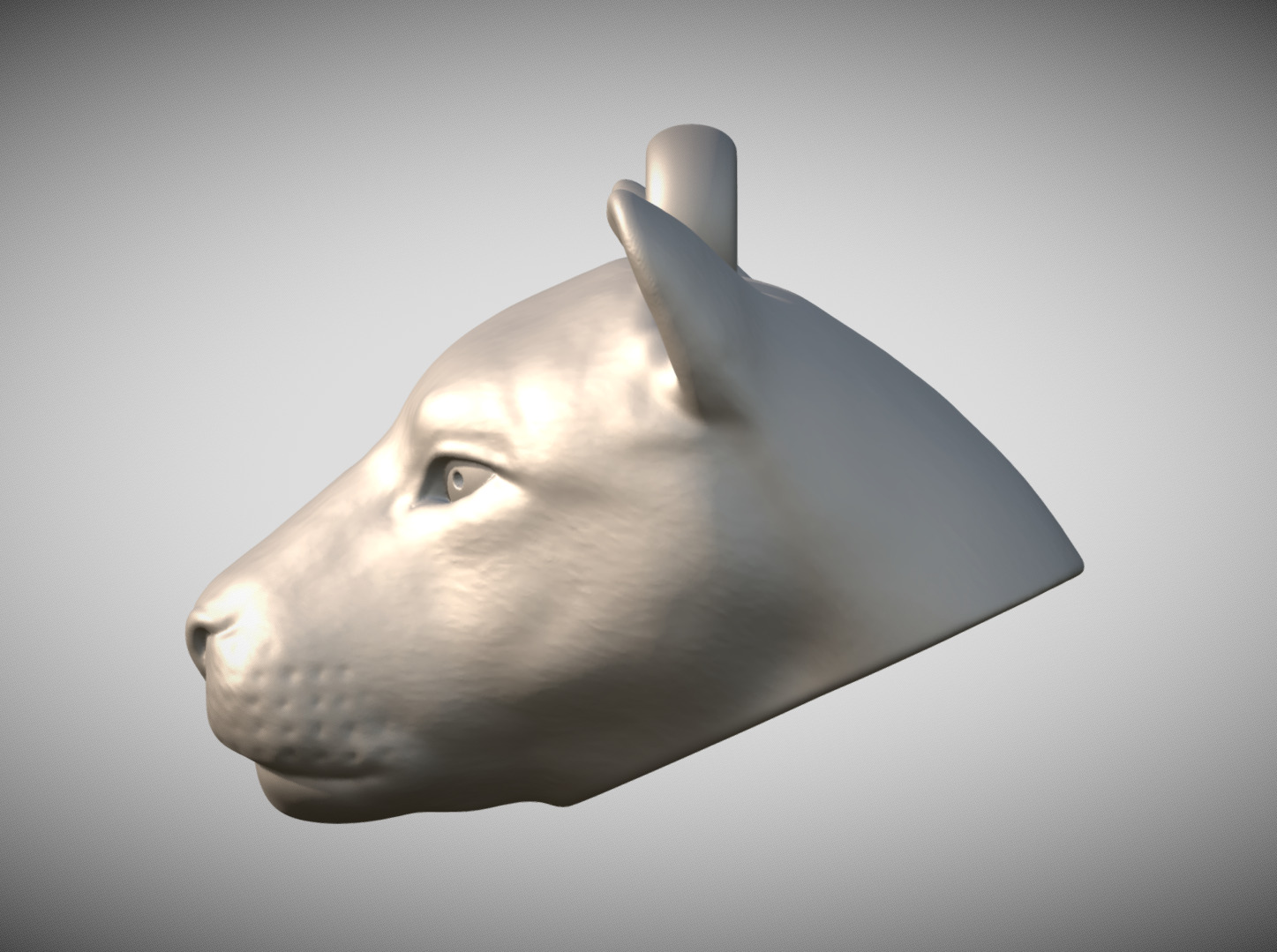 Lioness head key ring for 3D printing 3D print model_3