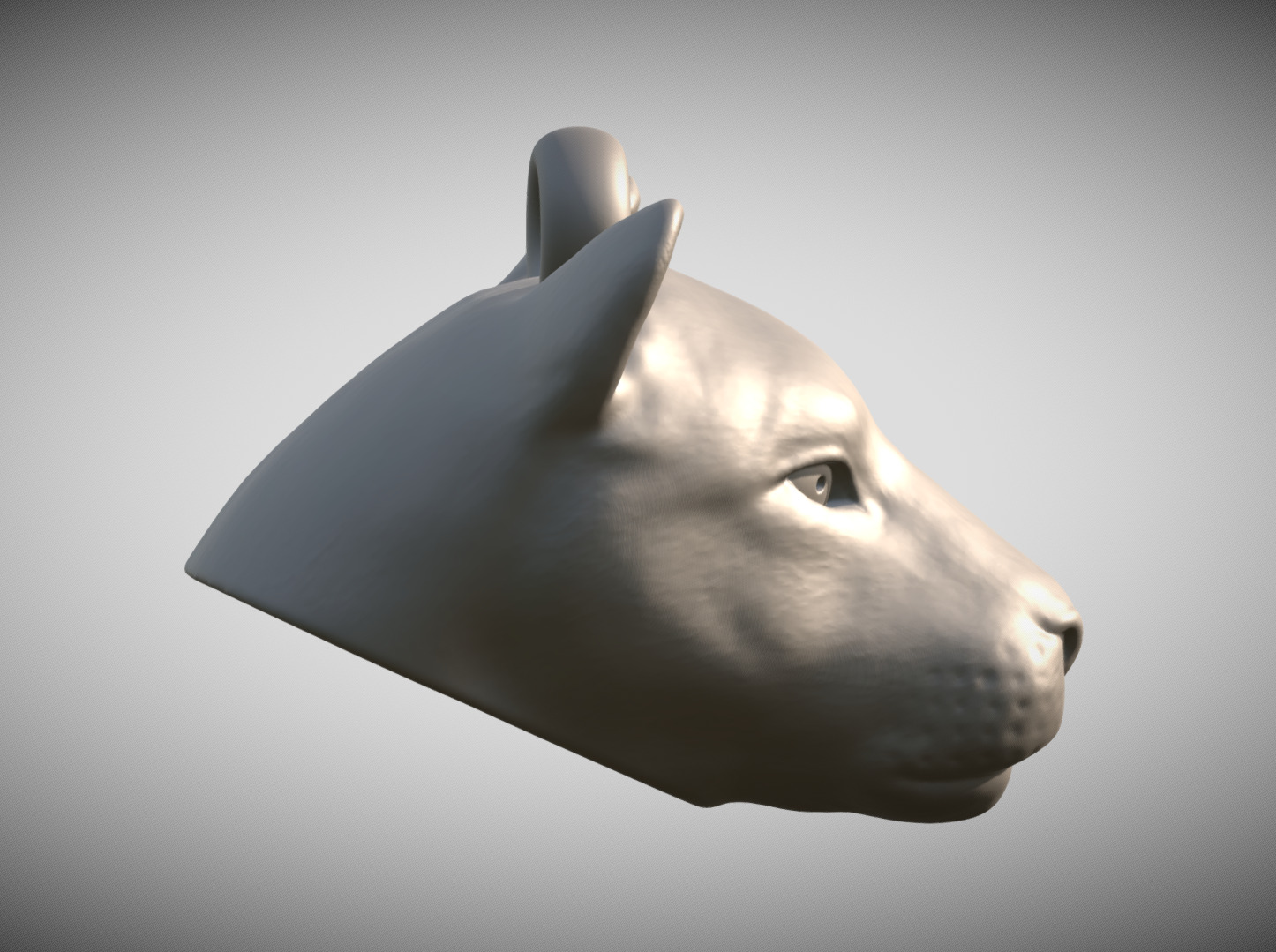 Lioness head key ring for 3D printing 3D print model_6