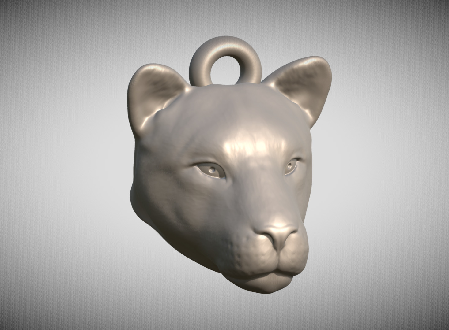 Lioness head key ring for 3D printing 3D print model_8