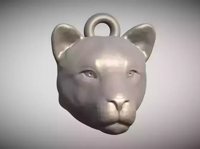 Lioness head key ring for 3D printing