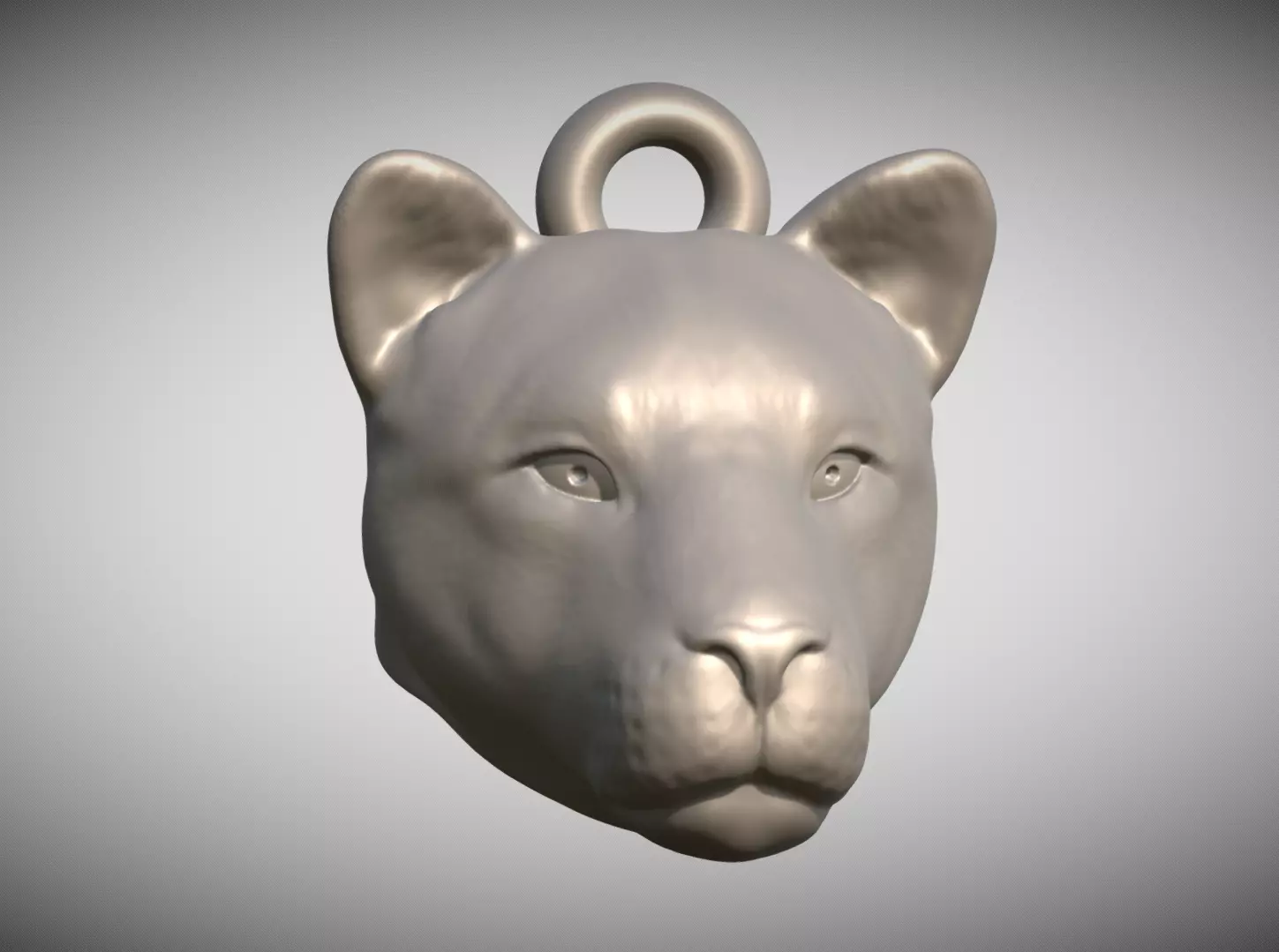 Lioness head key ring for 3D printing 3D print model_0