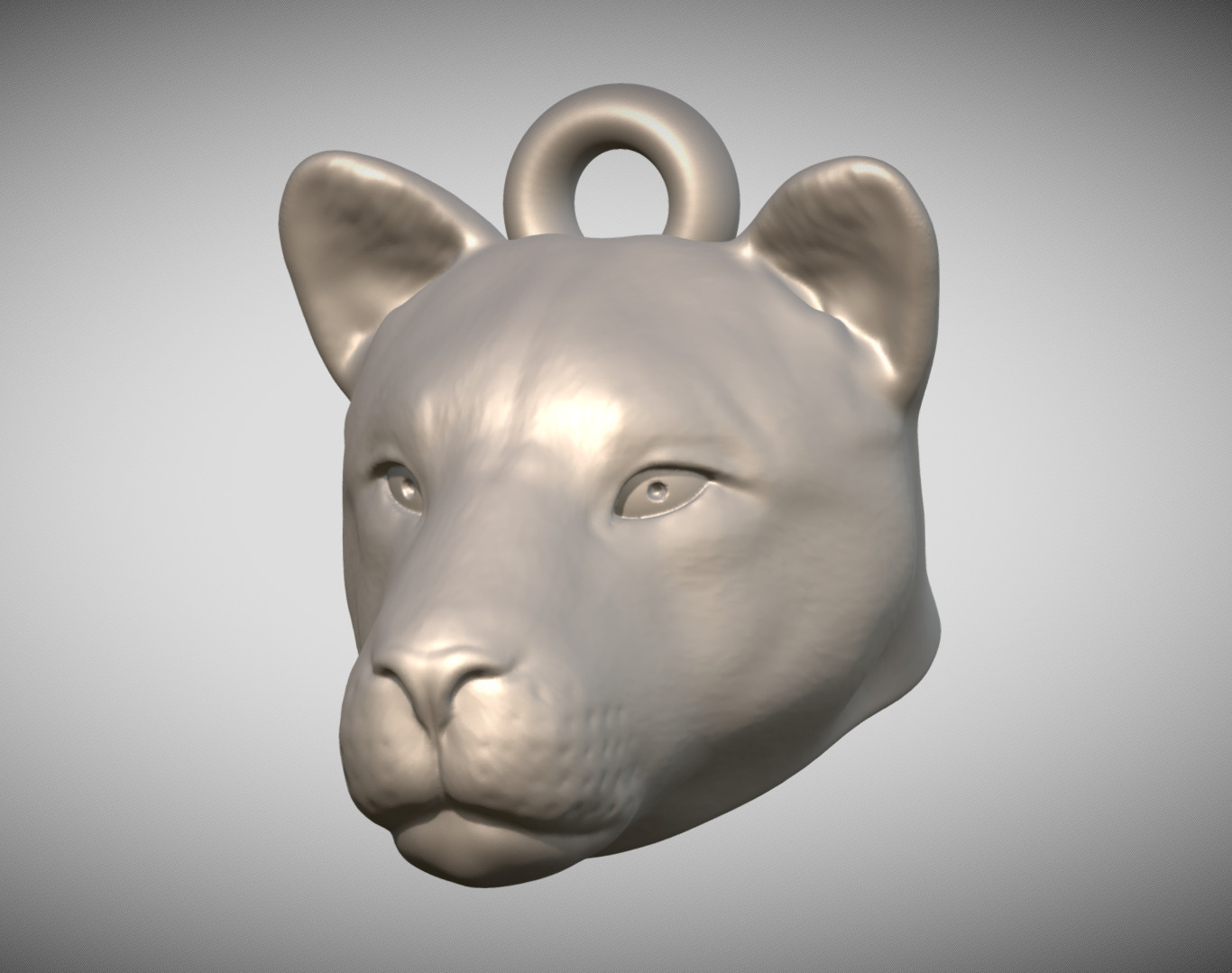 Lioness head key ring for 3D printing 3D print model_2