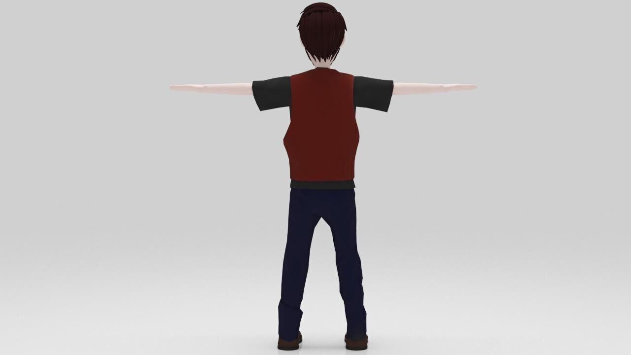 Character Bross Rigged  Low-poly 3D model_4