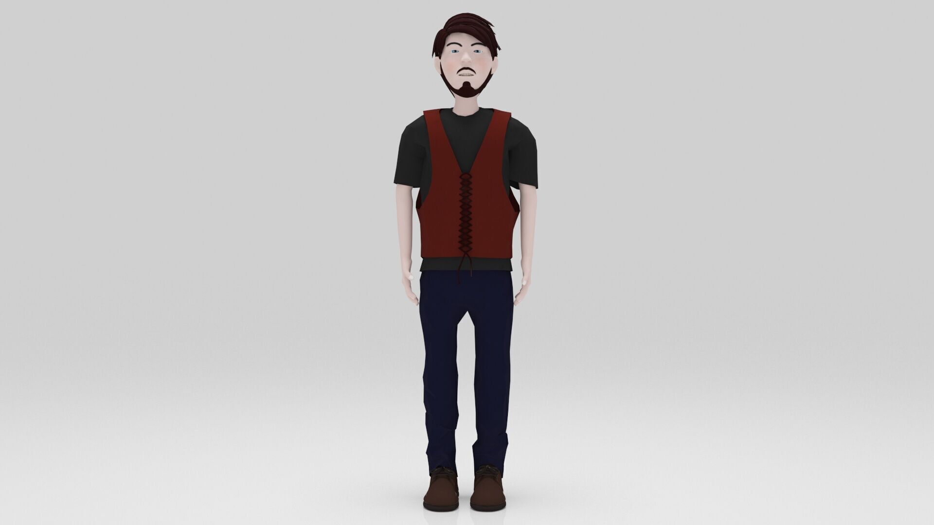 Character Bross Rigged  Low-poly 3D model_1
