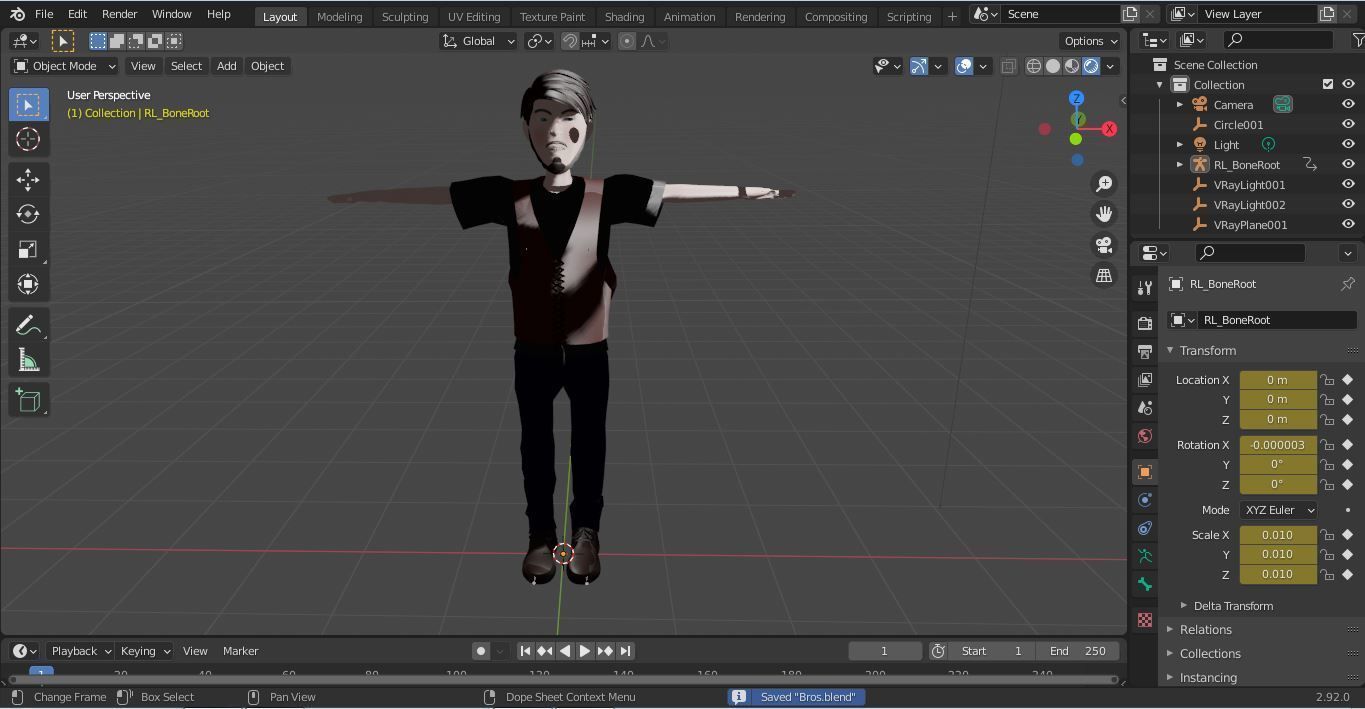 Character Bross Rigged  Low-poly 3D model_15