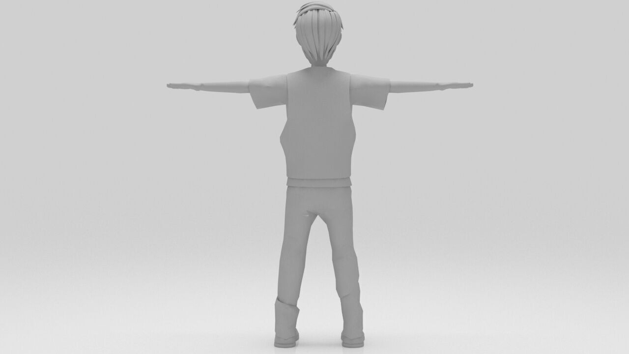 Character Bross Rigged  Low-poly 3D model_8