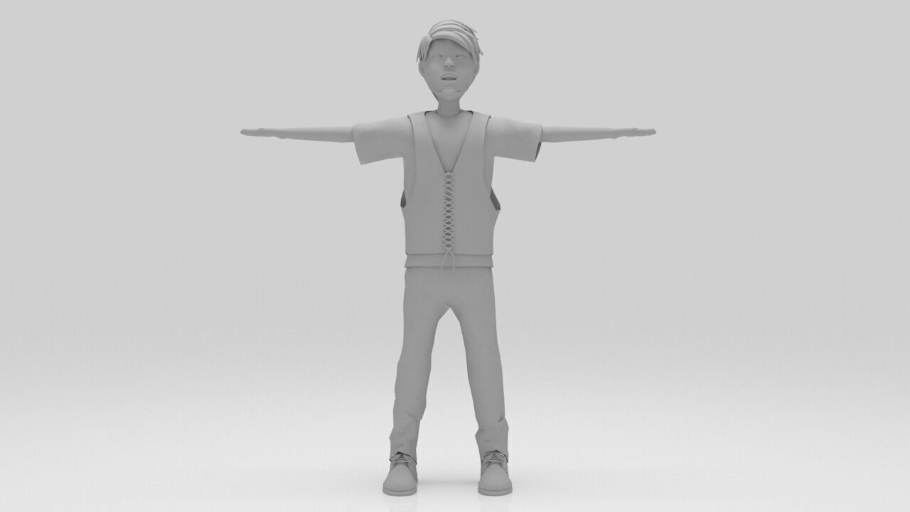 Character Bross Rigged  Low-poly 3D model_6