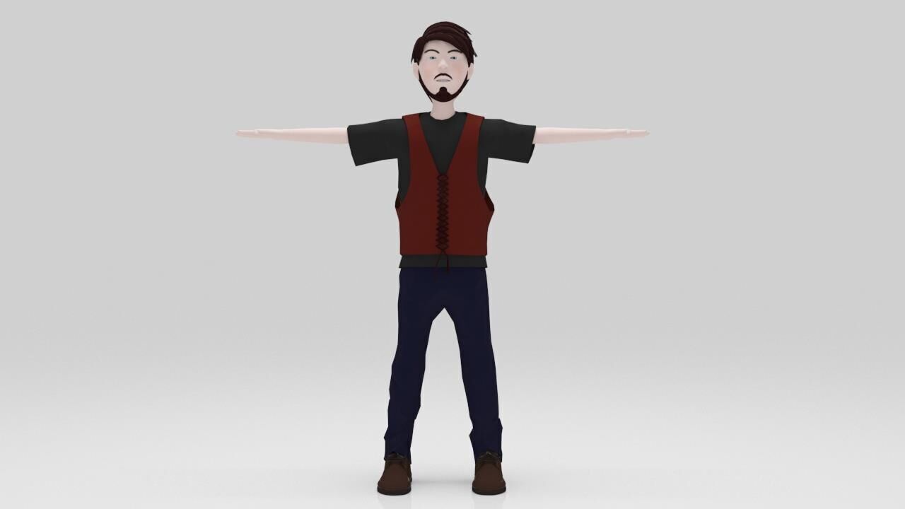 Character Bross Rigged  Low-poly 3D model_2