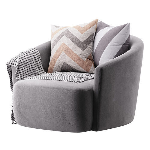 Four Hands Chloe Swivel Chair 3D model 4