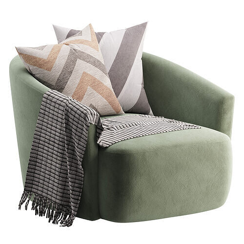 Four Hands Chloe Swivel Chair 3D model 7