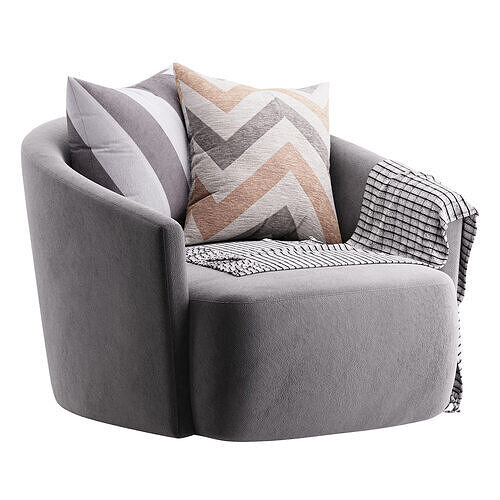 Four Hands Chloe Swivel Chair 3D model 2