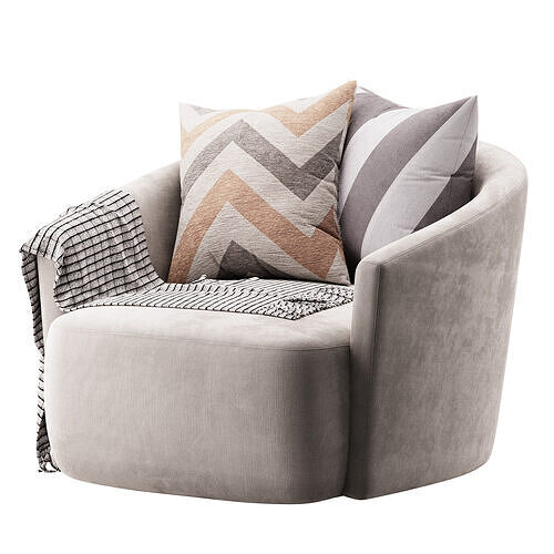 Four Hands Chloe Swivel Chair 3D model 5
