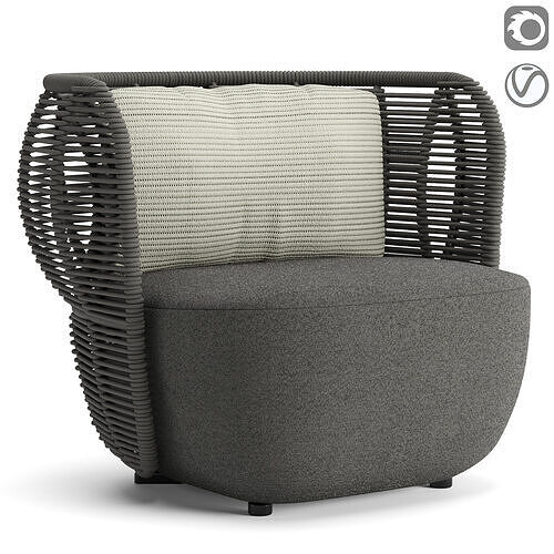  Bay Outdoor Armchair v2 3D model