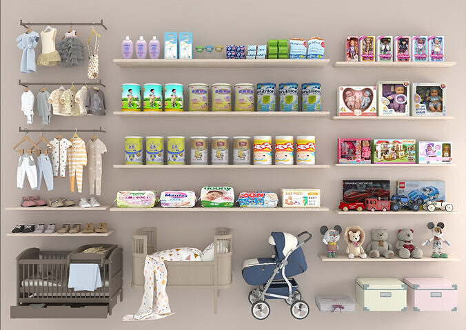 Modern baby and maternity stores 3D model
