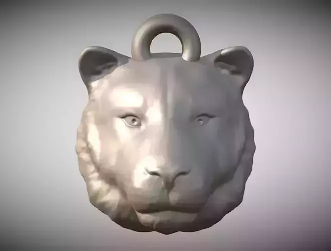 Tiger head key ring for 3D printing 3D print model