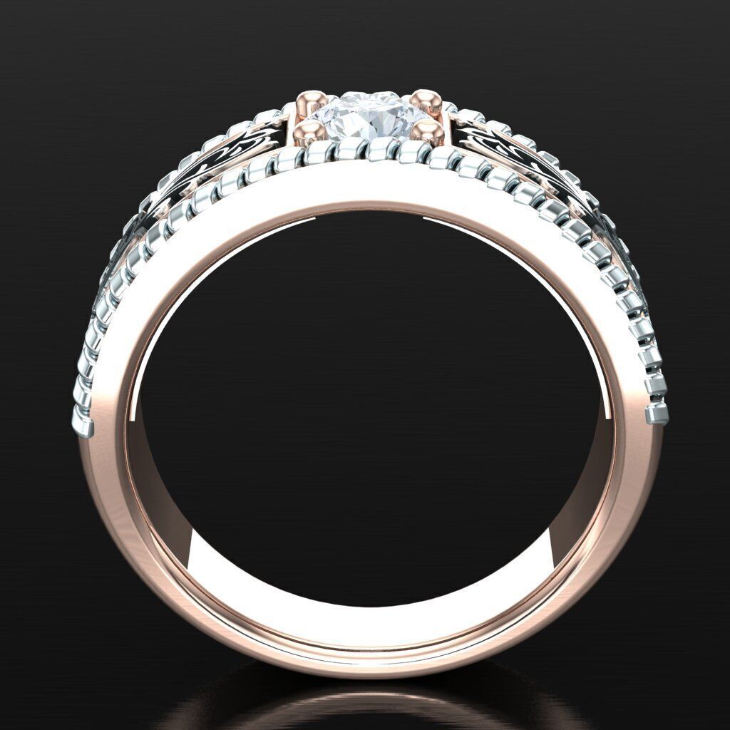 Elite Men Rings Collection 4MR098 3D print model_3