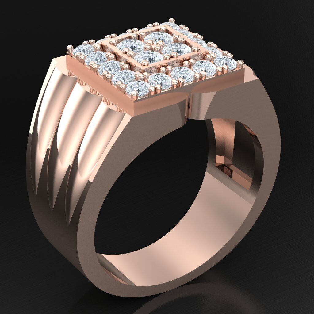 Elite Men Rings Collection 4MR091 3D print model_7