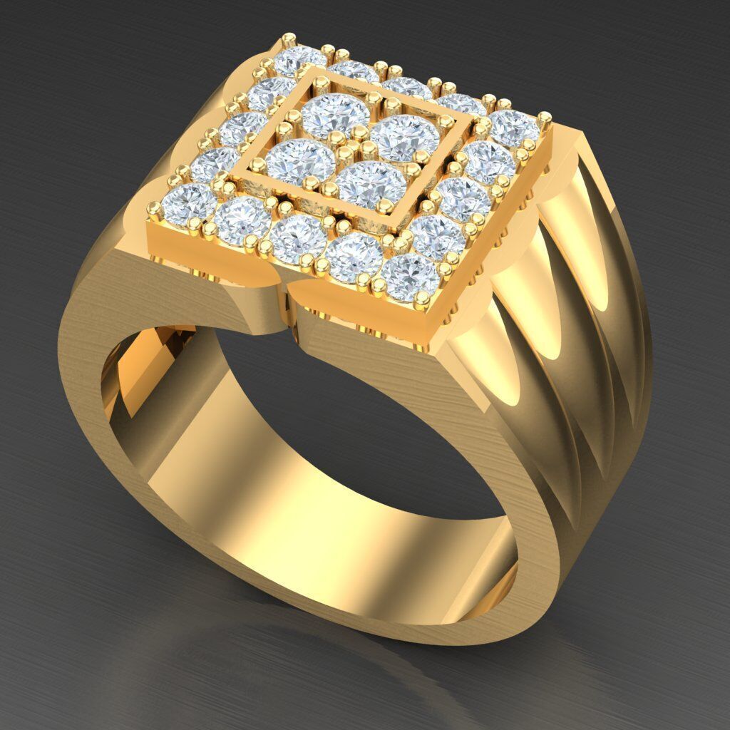 Elite Men Rings Collection 4MR091 3D print model_8