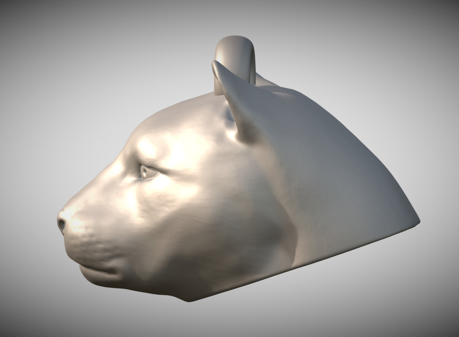 Leopard head key ring for 3D printing 3D print model_3