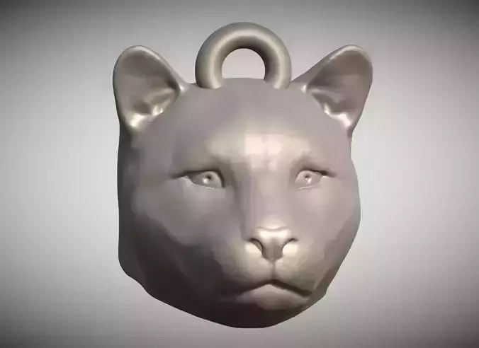 Leopard head key ring for 3D printing 3D print model Leopard head key ring for 3D printing 3D print model