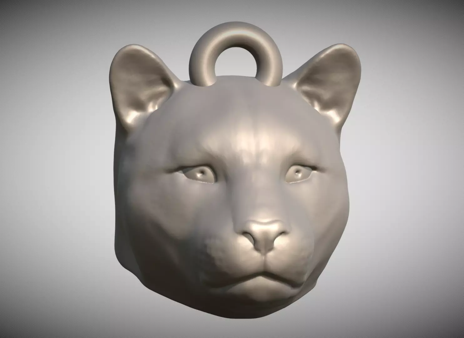 Leopard head key ring for 3D printing 3D print model_0