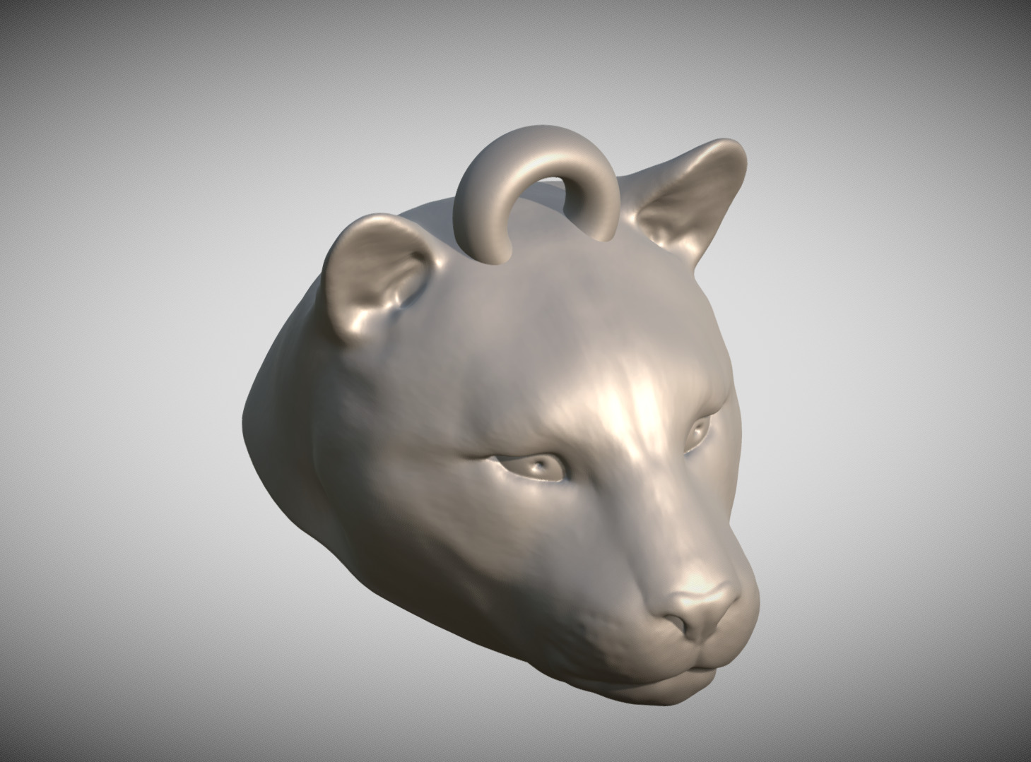 Leopard head key ring for 3D printing 3D print model_9