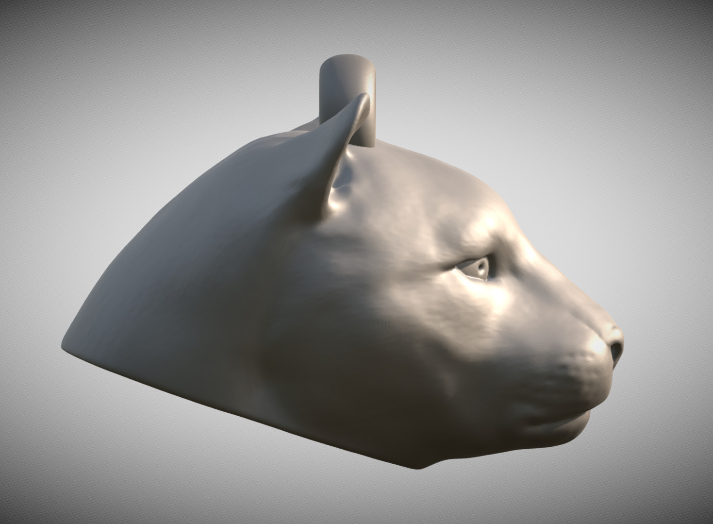 Leopard head key ring for 3D printing 3D print model_6