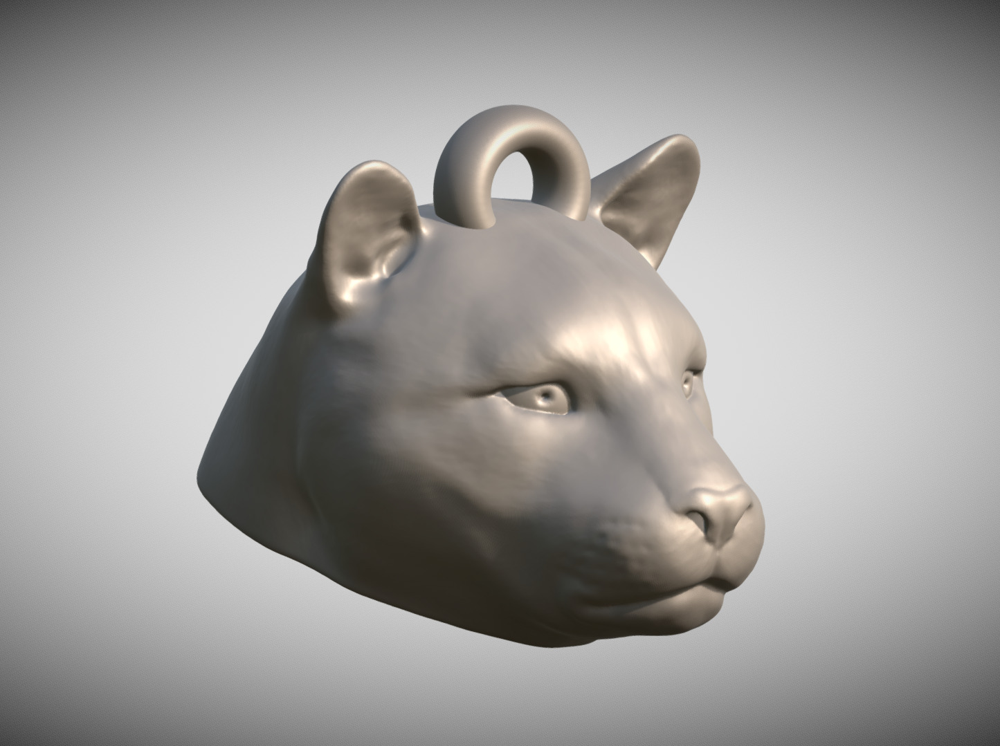 Leopard head key ring for 3D printing 3D print model_7