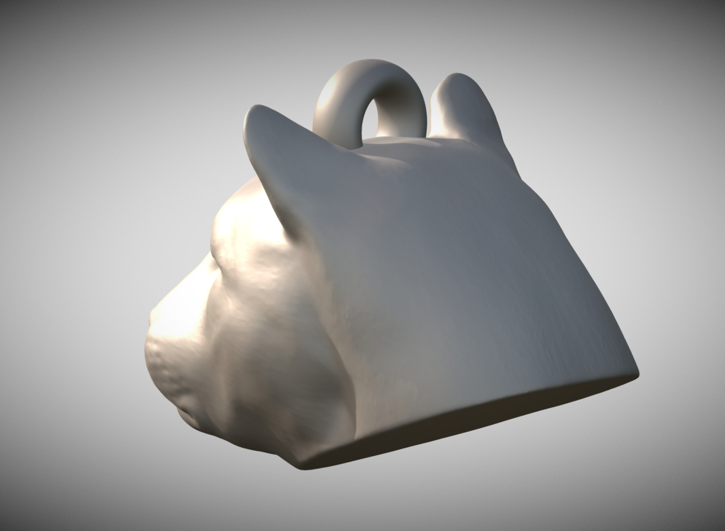 Leopard head key ring for 3D printing 3D print model_4