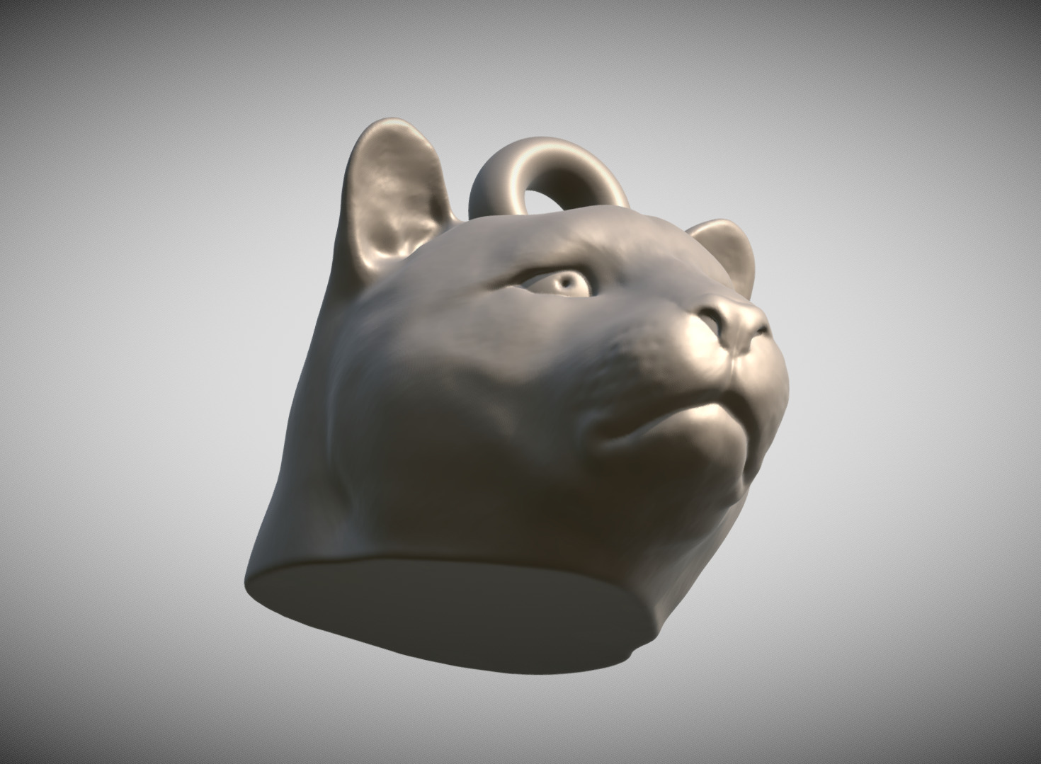 Leopard head key ring for 3D printing 3D print model_10