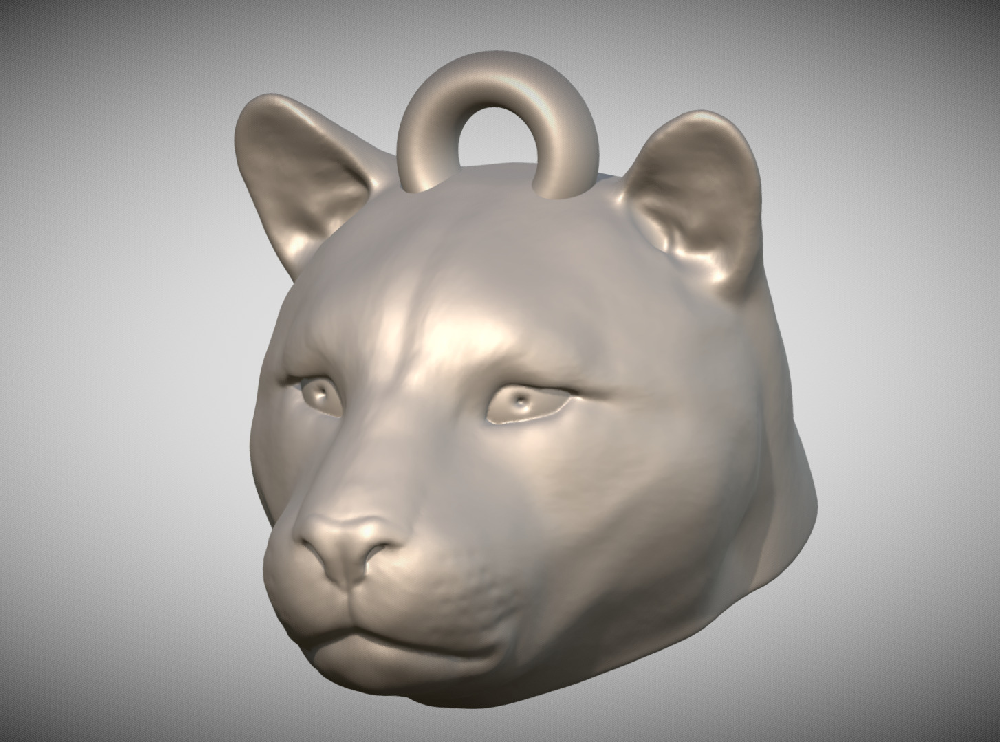 Leopard head key ring for 3D printing 3D print model_2