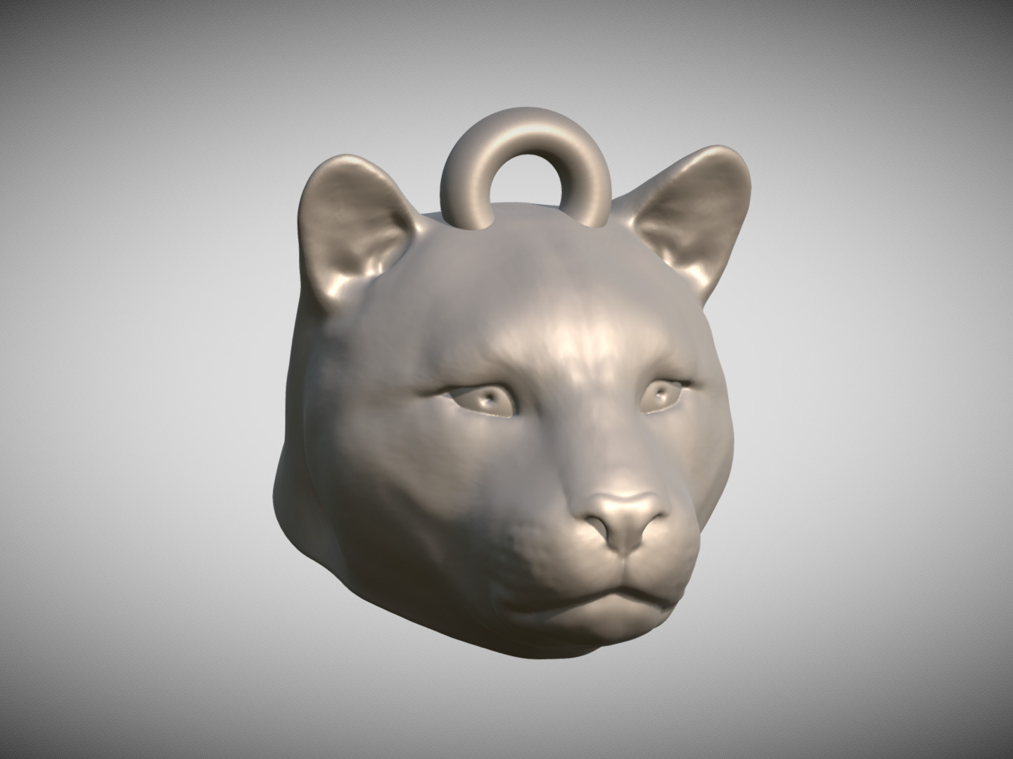 Leopard head key ring for 3D printing 3D print model_8