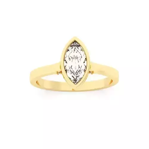 Marquise Diamond Bezel Setting Solitaire Diamond Ring