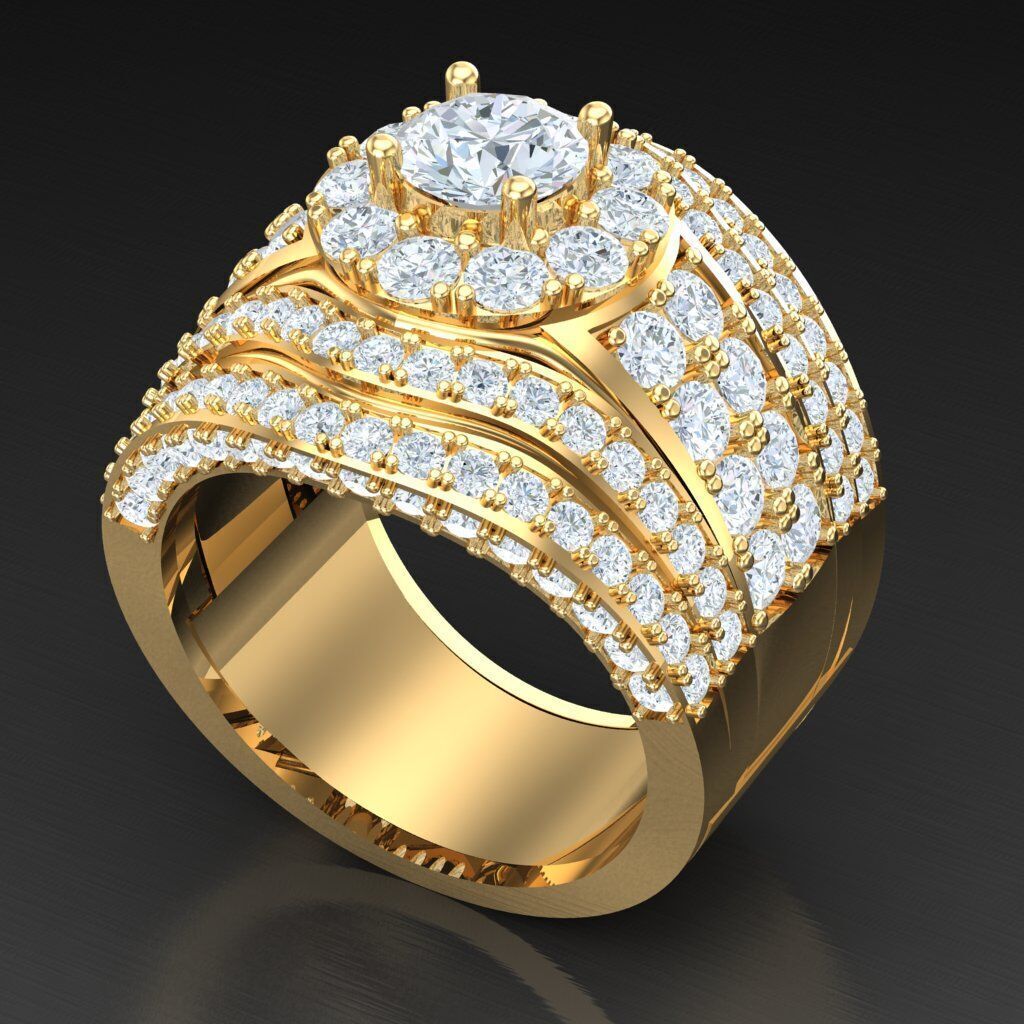 Elite Men Rings Collection 4MR087 3D print model_8